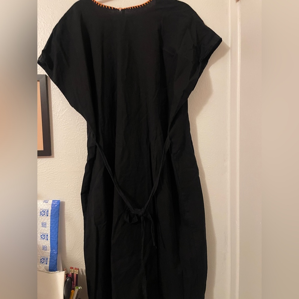Black Sunflower Embroidered Dress, XL - Picture 7 of 7
